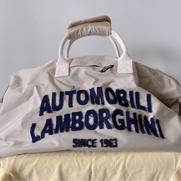 RARE Vintage 90s Collectible Automobili Lamborghini Large Duffle Bag